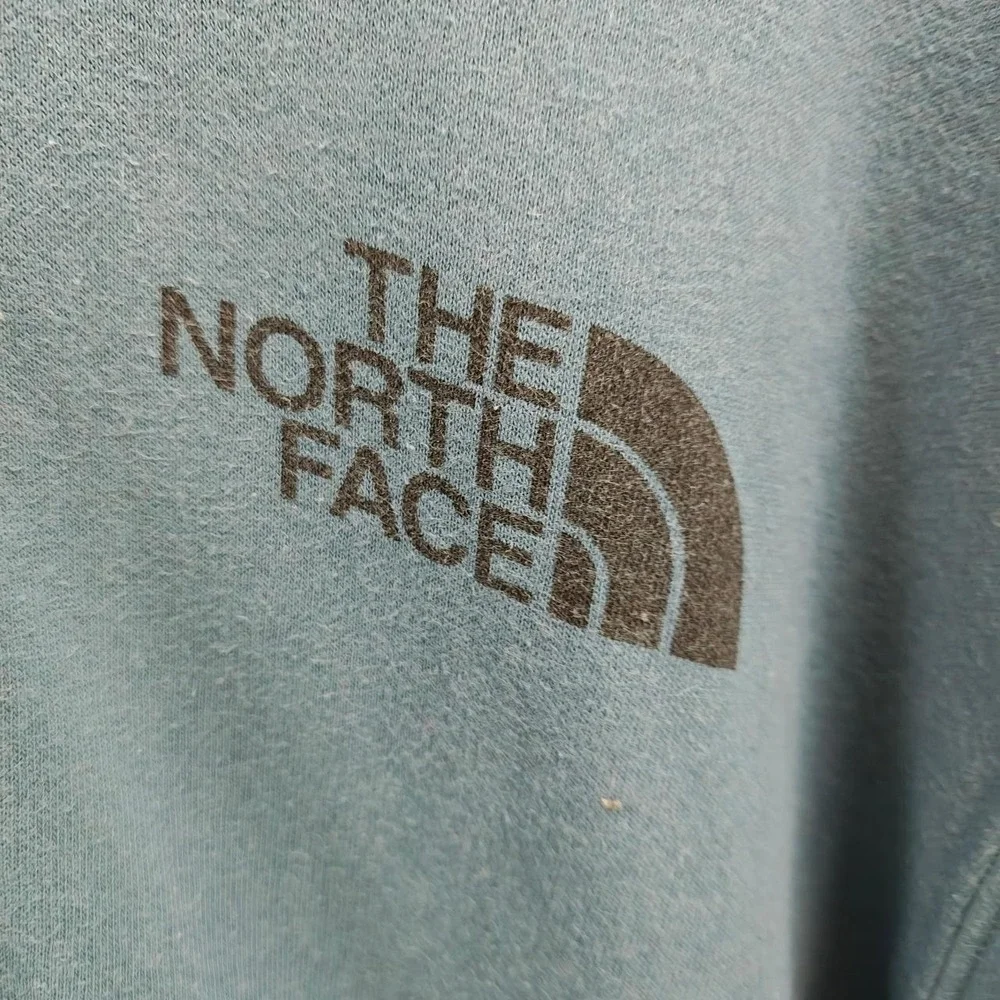The North Face Mens Blue Full Zip Hoodie Logo Sweatshirt Size Medium